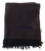 Missoni Brown 100% Cashmere Unisex Neck Wrap Fringes Scarf - Maison Luxe