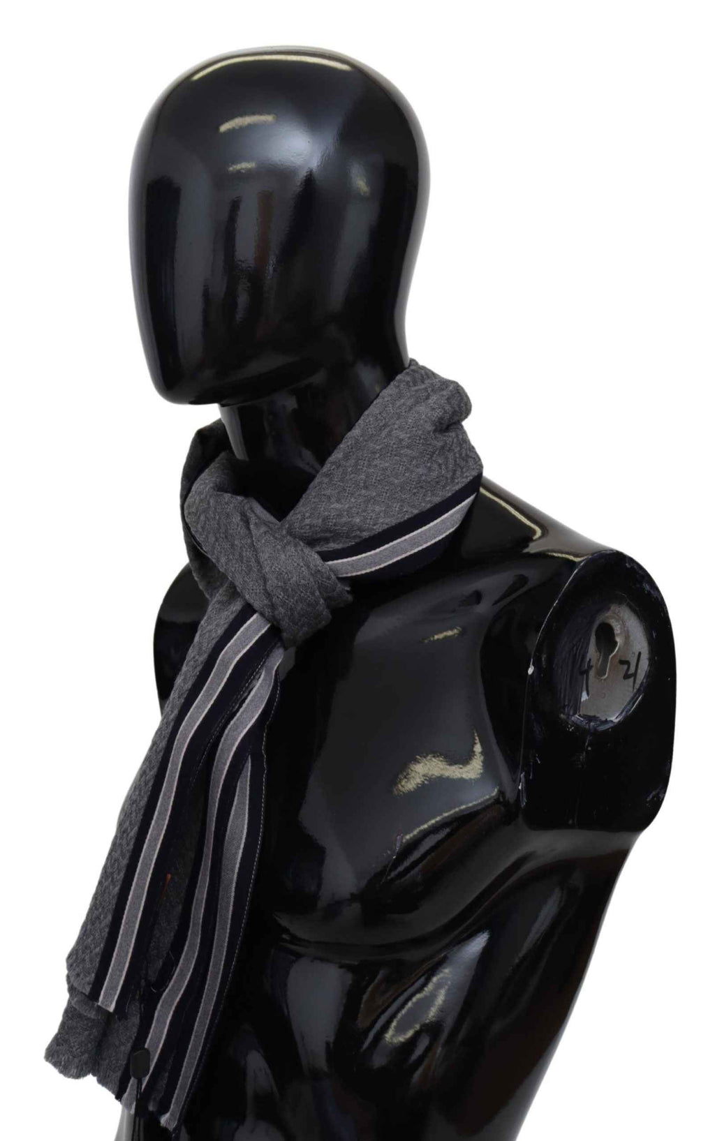 Missoni Gray Stripes Pattern 100% Wool Unisex Neck Wrap Scarf