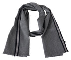 Missoni Gray Stripes Pattern 100% Wool Unisex Neck Wrap Scarf