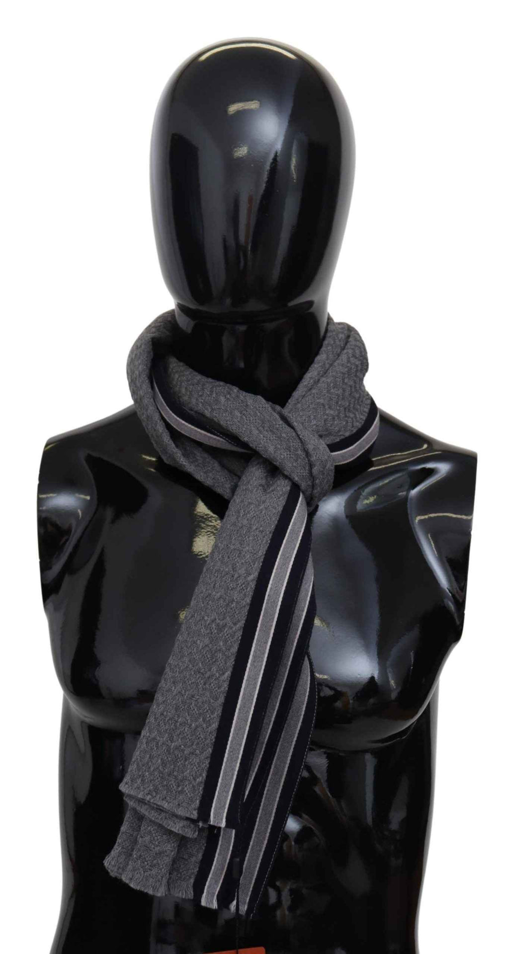 Missoni Gray Stripes Pattern 100% Wool Unisex Neck Wrap Scarf
