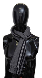 Missoni Gray Stripes Pattern 100% Wool Unisex Neck Wrap Scarf