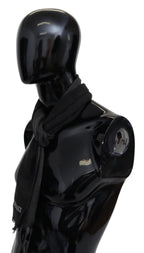 Missoni Gray Wool Unisex Neck Wrap Shawl Fringes Logo Scarf - Maison Luxe