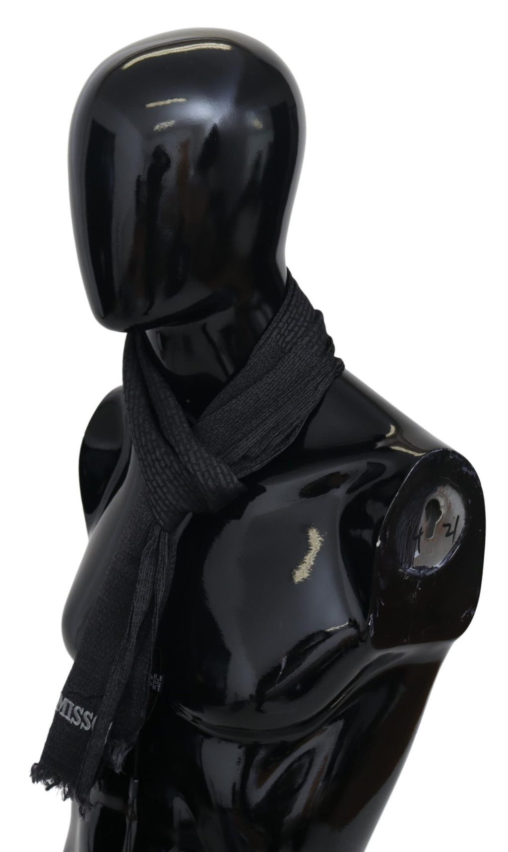 Missoni Black Wool Knit Unisex Neck Wrap Scarf - Maison Luxe