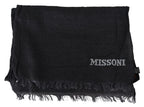 Missoni Black Wool Knit Unisex Neck Wrap Scarf - Maison Luxe