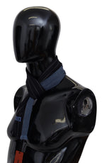 Missoni Black Blue Striped Wool Unisex Wrap scarf - Maison Luxe