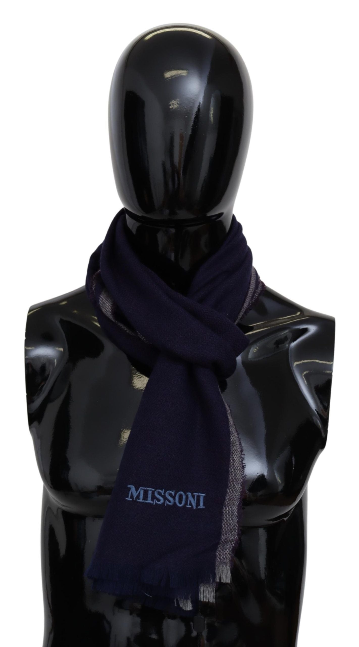 Missoni Multicolor Striped Wool Unisex Wrap Fringes Scarf - Maison Luxe