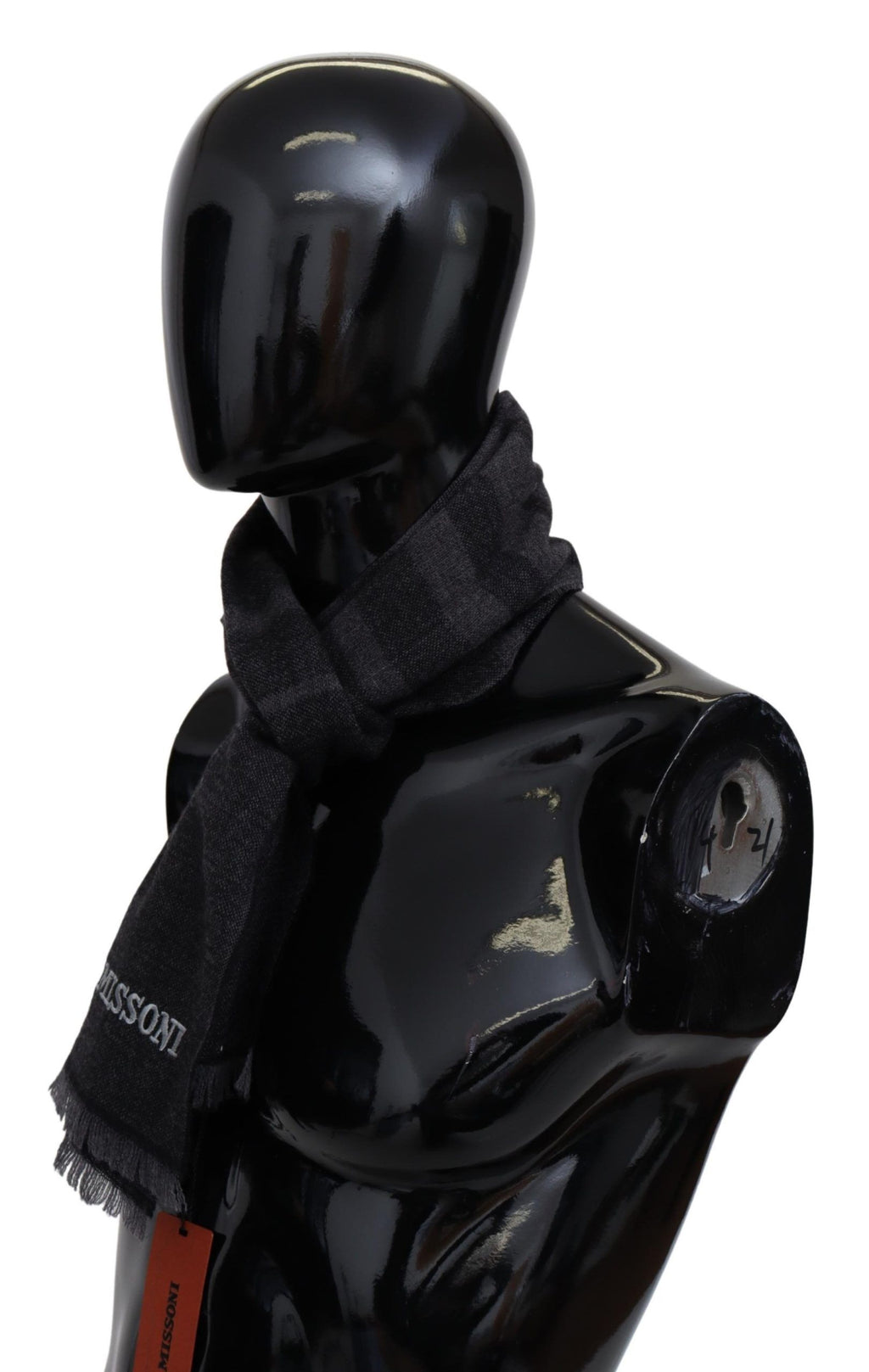 Missoni Black Striped Wool Unisex Neck Wrap Scarf - Maison Luxe