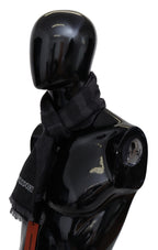 Missoni Black Striped Wool Unisex Neck Wrap Scarf - Maison Luxe