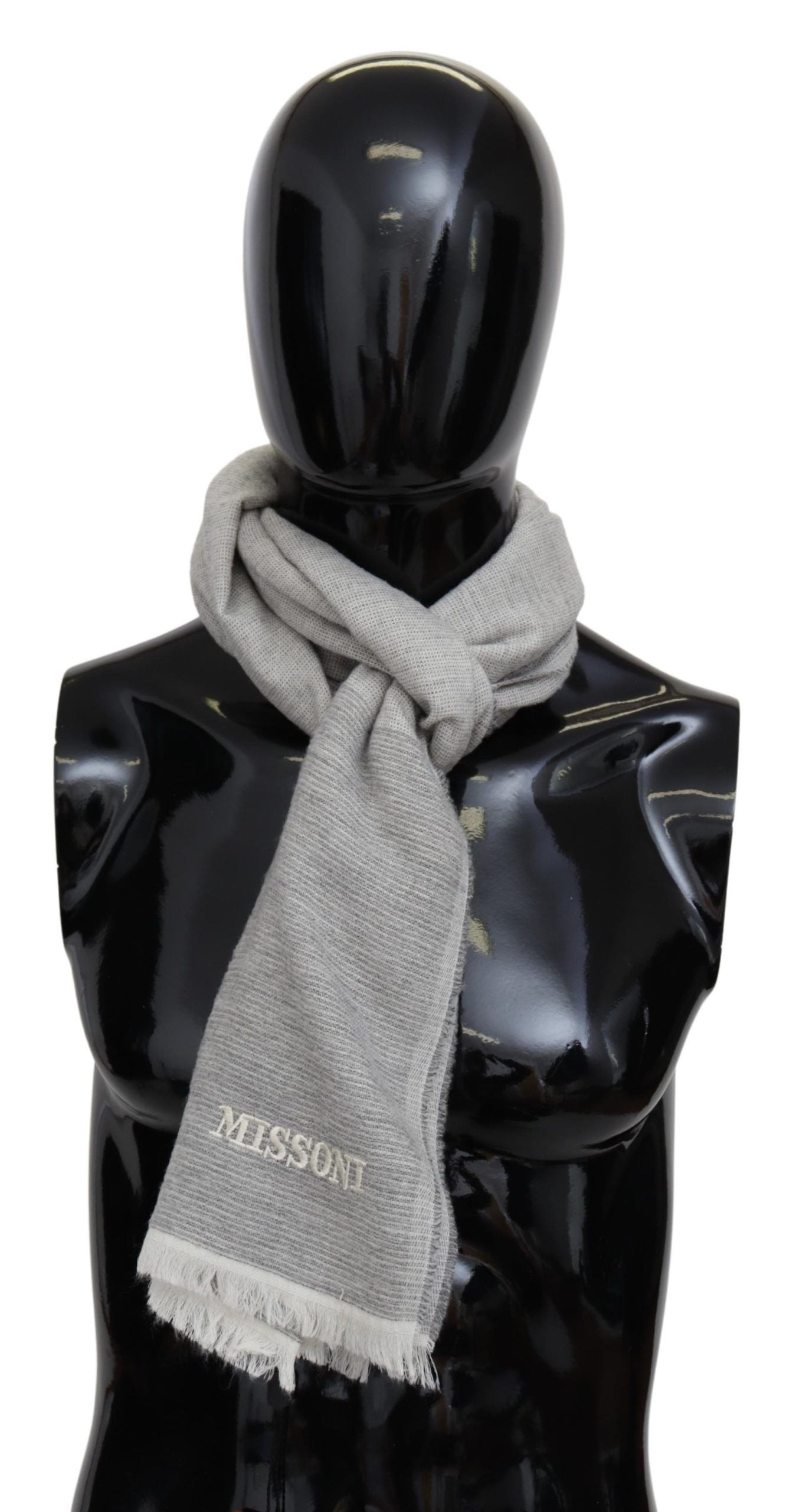 Missoni Beige 100% Wool Unisex Neck Wrap Scarf - Maison Luxe