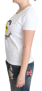 Moschino White Cotton Sunny Milano Print T-shirt