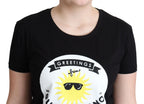Moschino Black Cotton Sunny Milano Print T-shirt