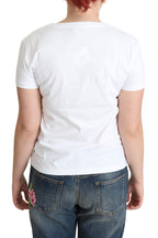 Moschino White Cotton Come Play 4 Us Print Tops T-shirt