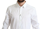 Dolce & Gabbana White Cotton Stretch Men Dress Formal Shirt