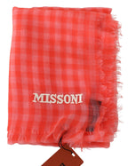 Missoni Orange Check Cashmere Unisex Wrap Fringes Scarf - Maison Luxe