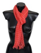 Missoni Orange Check Cashmere Unisex Wrap Fringes Scarf - Maison Luxe