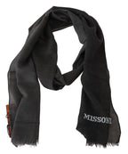 Missoni Black 100% Wool Unisex Neck Wrap Scarf - Maison Luxe