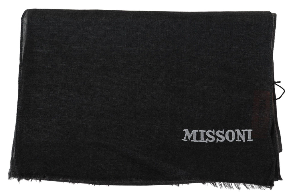 Missoni Black 100% Wool Unisex Neck Wrap Scarf - Maison Luxe