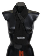 Missoni Black 100% Wool Unisex Neck Wrap Scarf - Maison Luxe