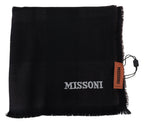 Missoni Black 100% Wool Unisex Neck Wrap Scarf - Maison Luxe