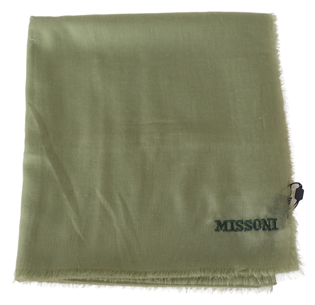 Missoni Green Cashmere Unisex Neck Wrap Scarf - Maison Luxe