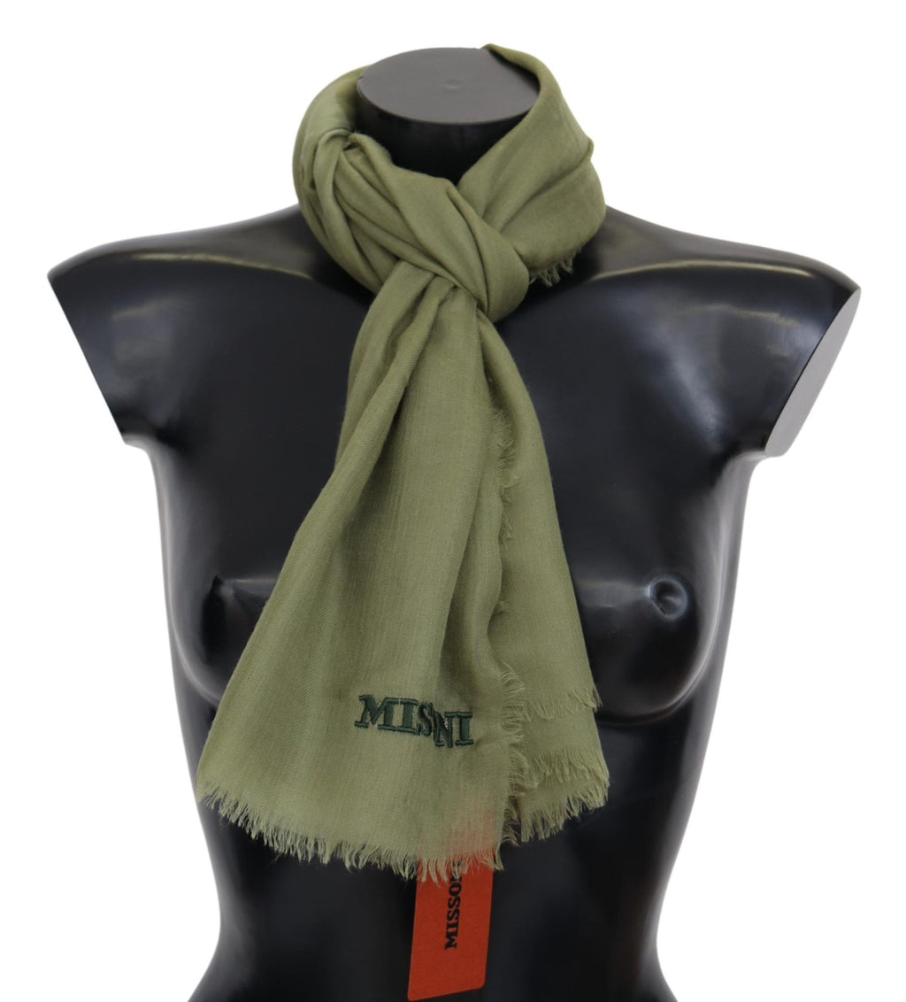 Missoni Green Cashmere Unisex Neck Wrap Scarf - Maison Luxe