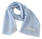 Missoni Light Blue Cashmere Unisex Neck Wrap Scarf - Maison Luxe