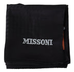 Missoni Black Wool Knit Unisex Neck Wrap Shawl Scarf - Maison Luxe