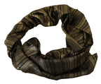 Dolce & Gabbana Metallic Gold Silk Stretch Shawl Wrap Scarf - Maison Luxe