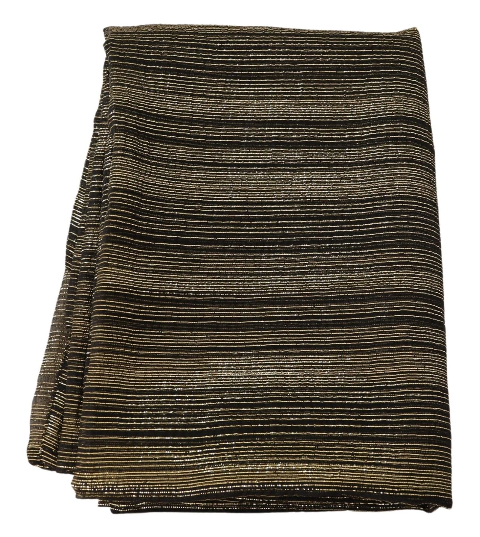 Dolce & Gabbana Metallic Gold Silk Stretch Shawl Wrap Scarf - Maison Luxe