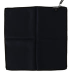 Dolce & Gabbana Black Square Handkerchief 100% Silk Scarf - Maison Luxe