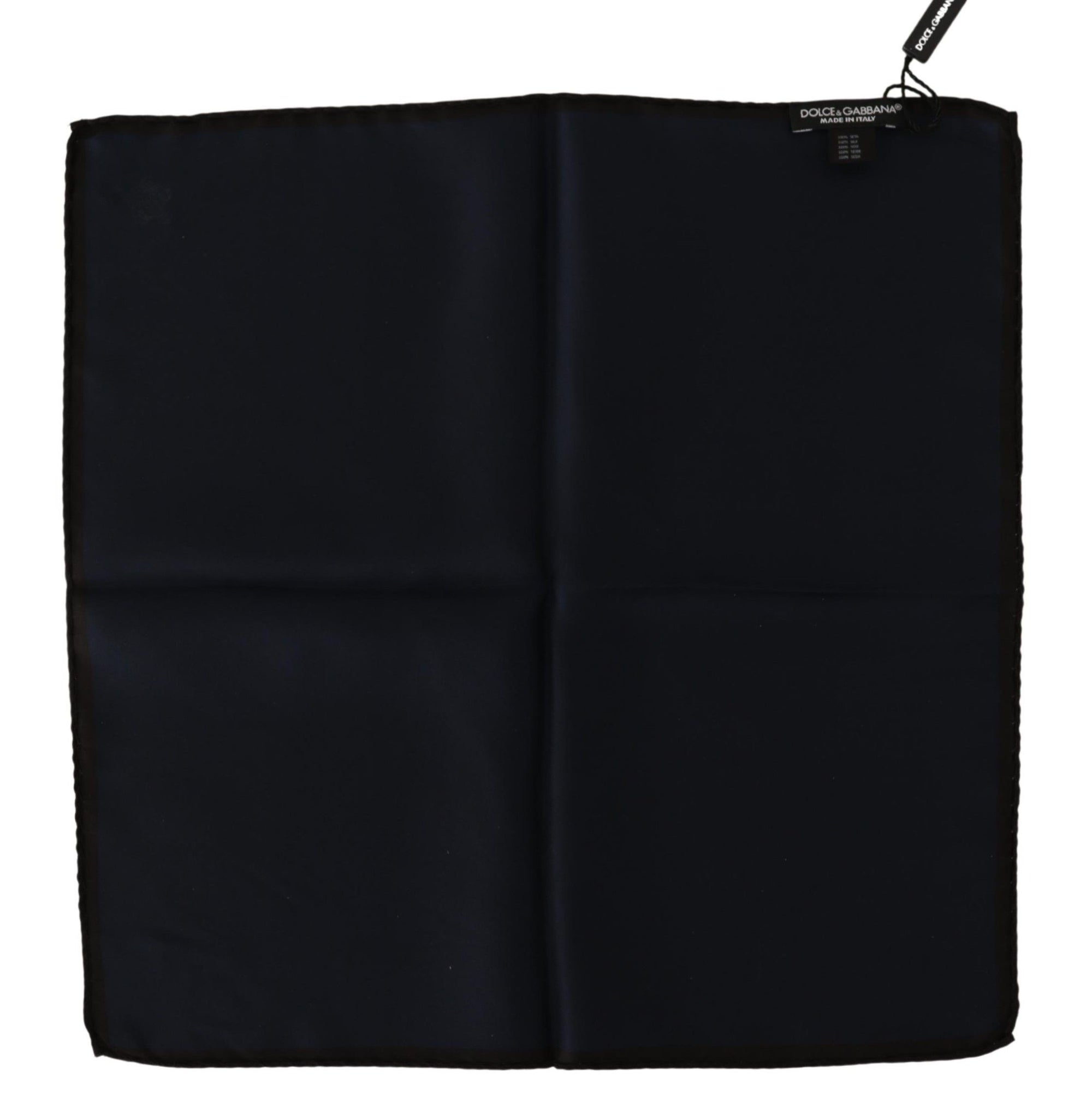 Dolce & Gabbana Black Square Handkerchief 100% Silk Scarf - Maison Luxe