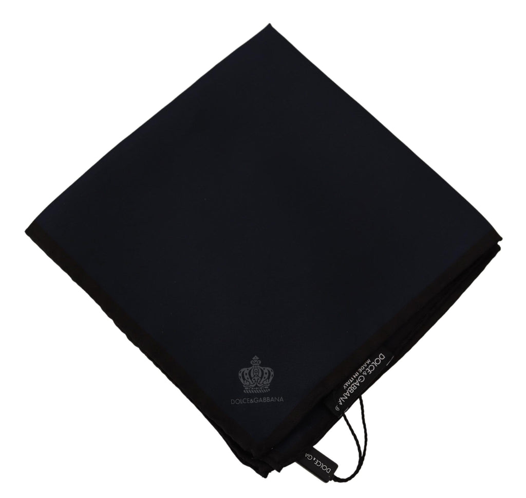 Dolce & Gabbana Black Square Handkerchief 100% Silk Scarf - Maison Luxe