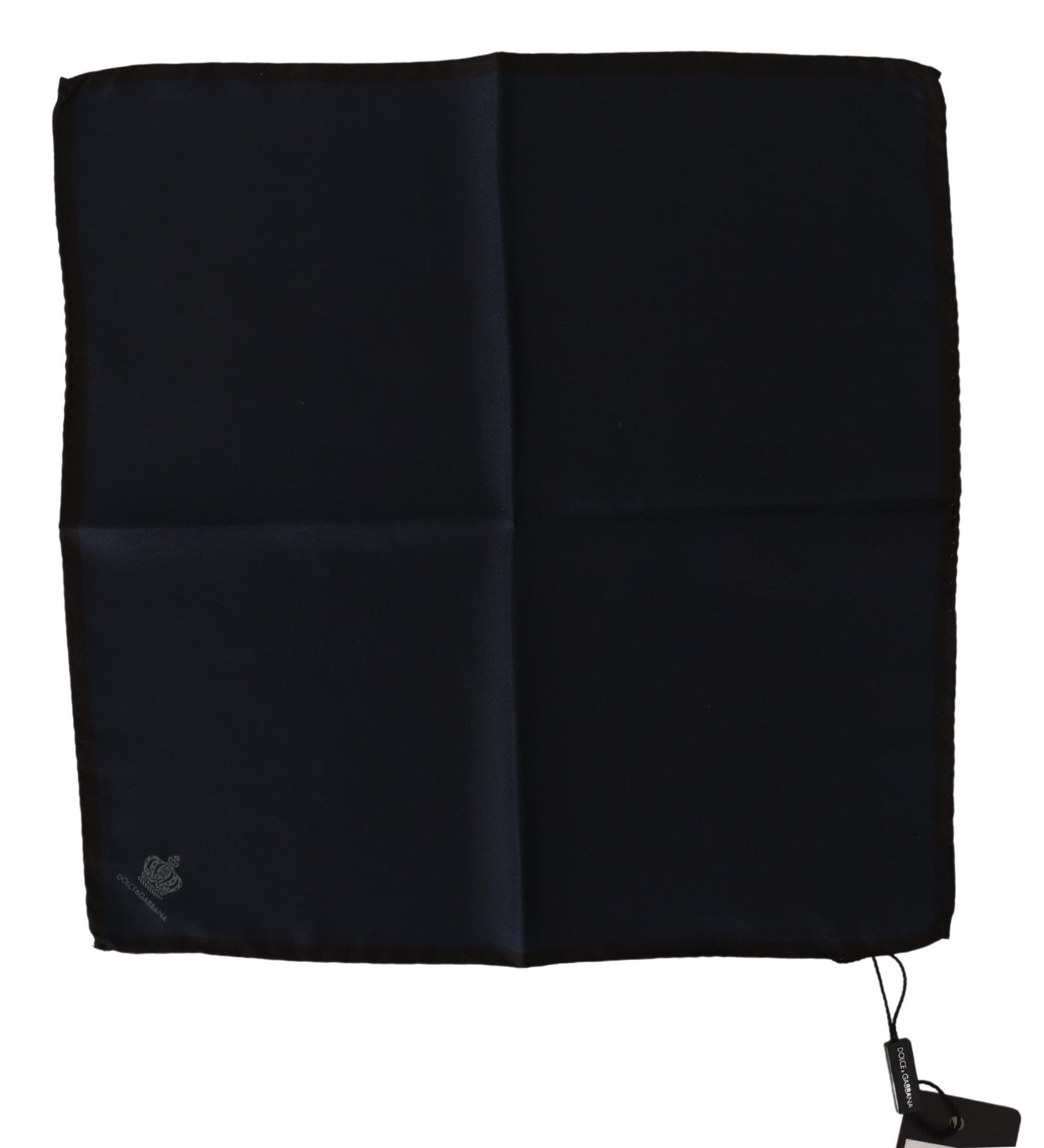 Dolce & Gabbana Black Square Handkerchief 100% Silk Scarf - Maison Luxe