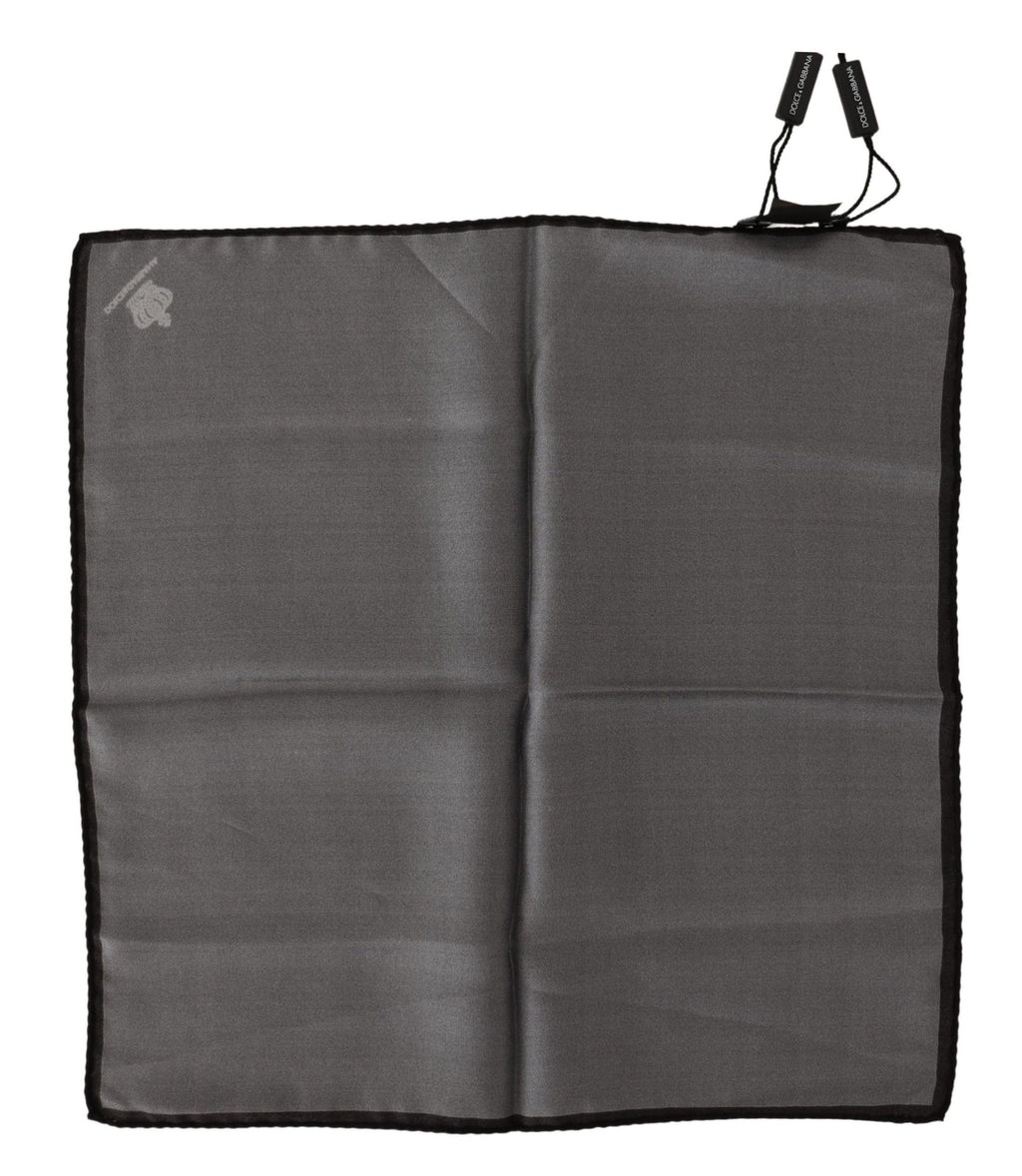 Dolce & Gabbana Gray 100% Silk Square Handkerchief Gray 100% Silk Square Handkerchief - Maison Luxe