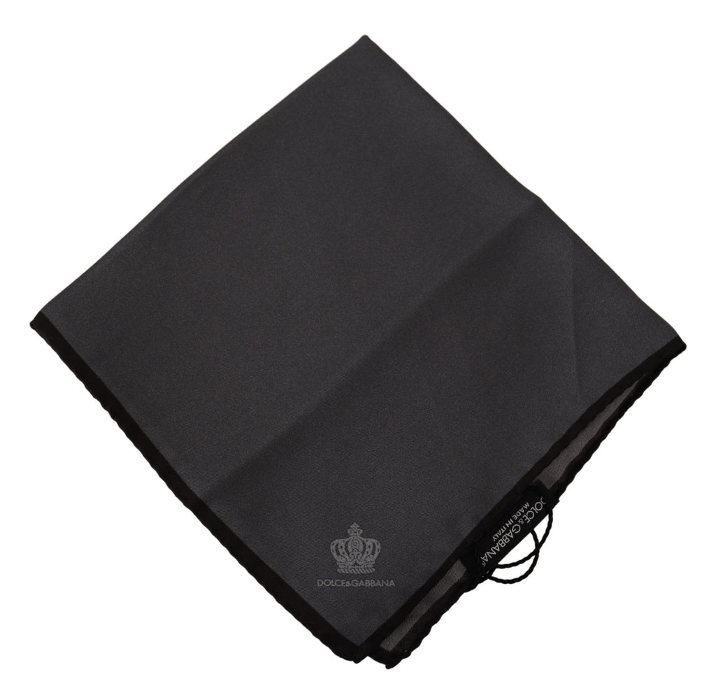 Dolce & Gabbana Gray 100% Silk Square Handkerchief Gray 100% Silk Square Handkerchief - Maison Luxe