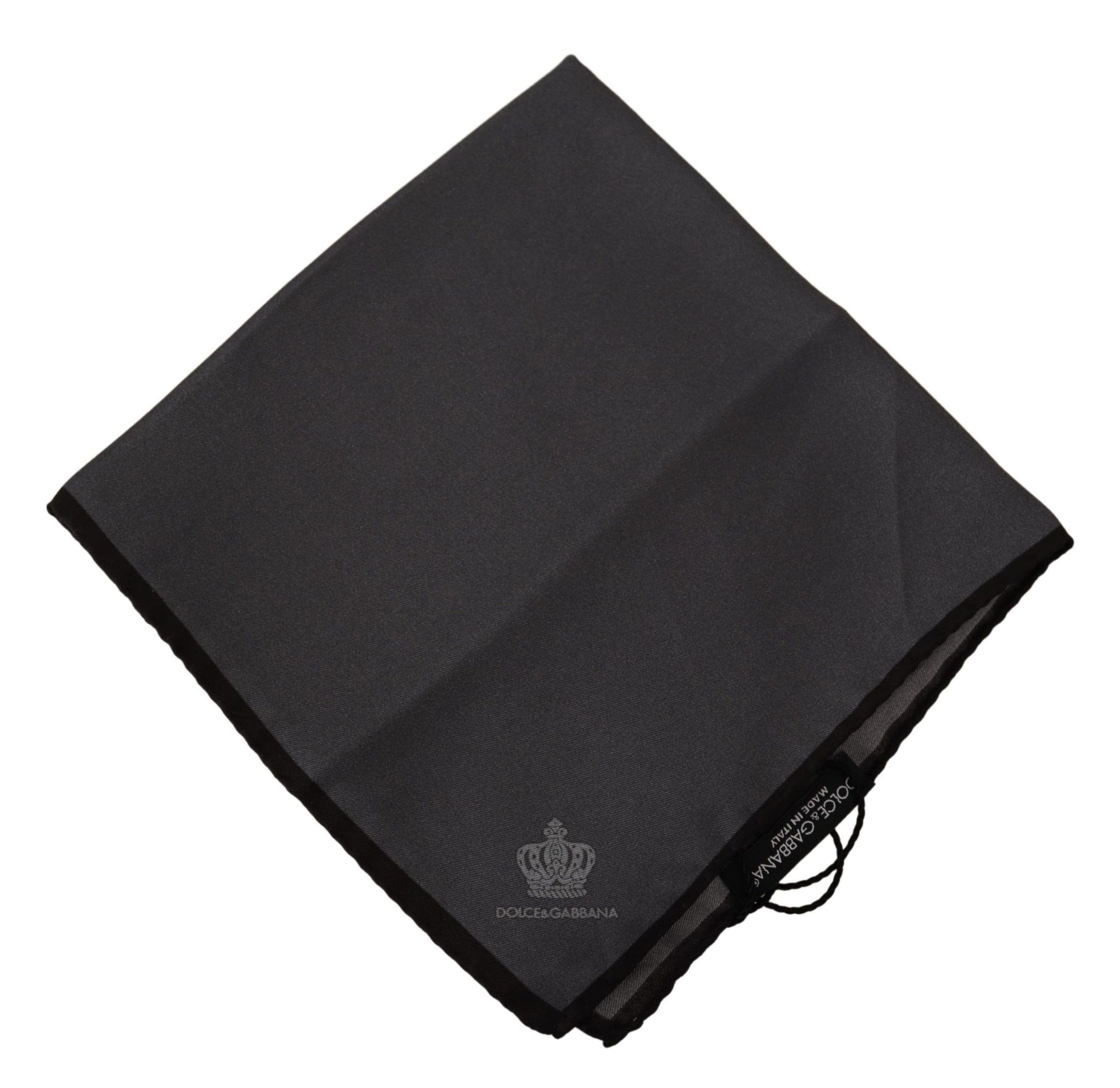 Dolce & Gabbana Gray 100% Silk Square Handkerchief Gray 100% Silk Square Handkerchief - Maison Luxe