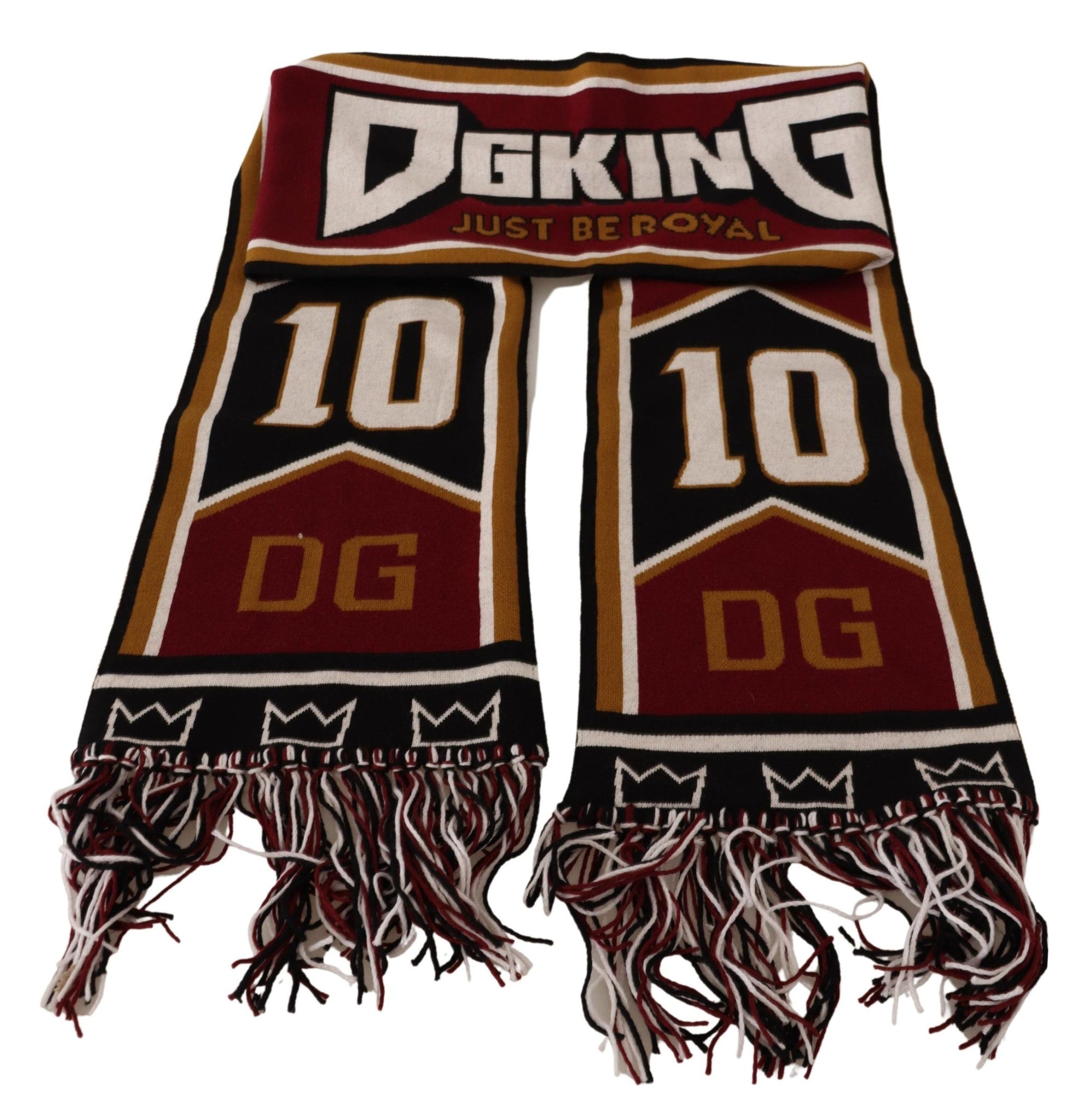 Dolce & Gabbana Multicolor Wool Knit DG King Shawl Wrap Scarf - Maison Luxe