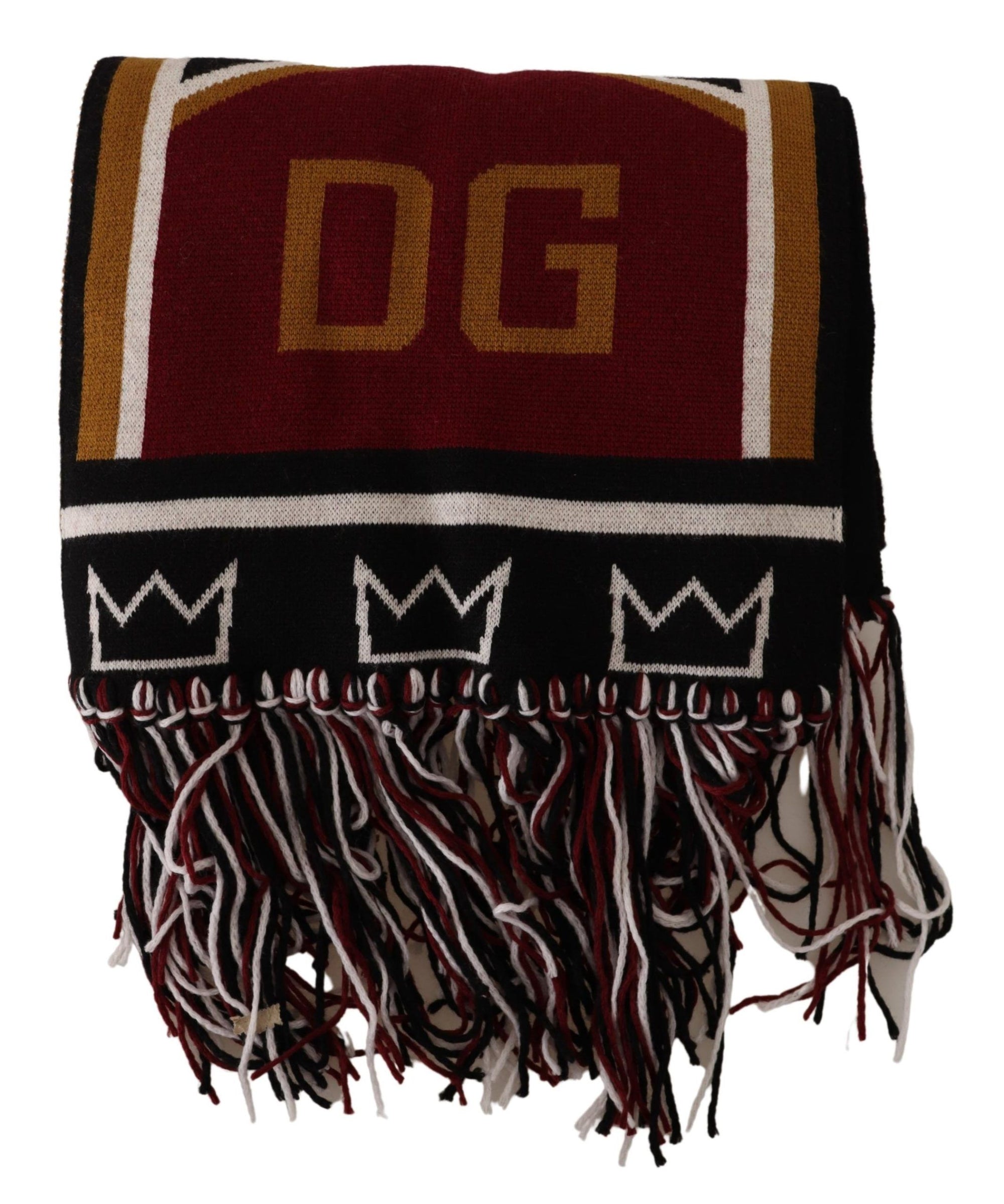 Dolce & Gabbana Multicolor Wool Knit DG King Shawl Wrap Scarf - Maison Luxe