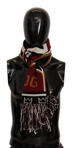 Dolce & Gabbana Multicolor Wool Knit DG King Shawl Wrap Scarf - Maison Luxe