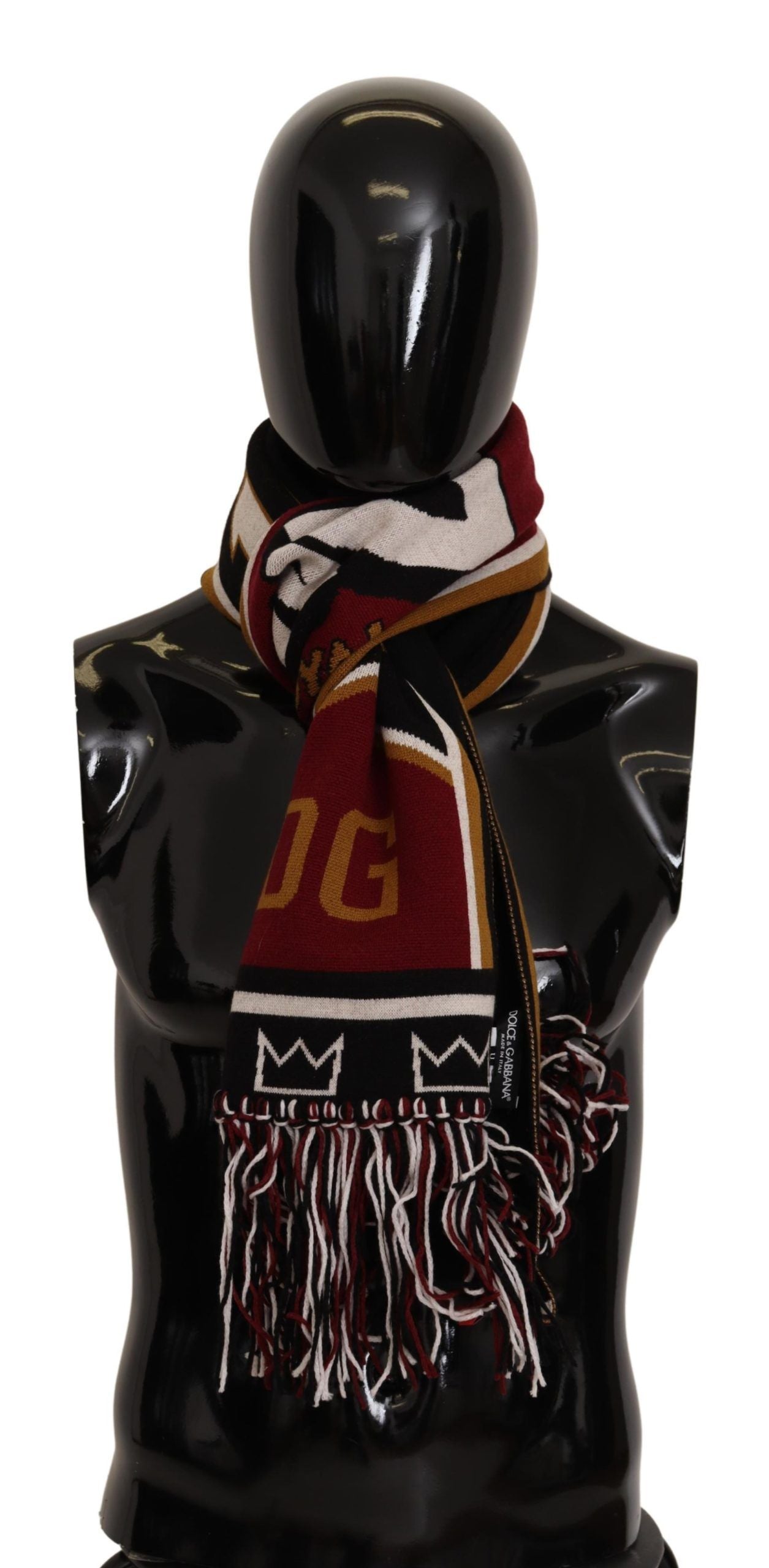 Dolce & Gabbana Multicolor Wool Knit DG King Shawl Wrap Scarf - Maison Luxe