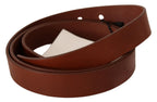 Costume National Brown Leather Silver Fastening Belt - Maison Luxe