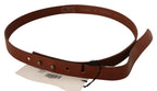 Costume National Brown Leather Silver Fastening Belt - Maison Luxe