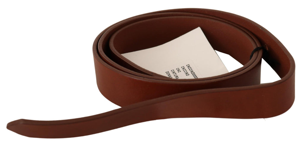 Costume National Brown Leather Silver Fastening Belt - Maison Luxe