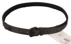 Ermanno Scervino Black Leather Logo Buckle Waist Women Belt - Maison Luxe