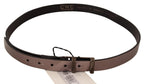 Costume National Pink Metallic Leather Buckle Belt - Maison Luxe