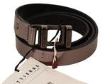 Costume National Pink Metallic Leather Buckle Belt - Maison Luxe