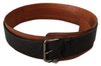 Costume National Black Brown Leather Silver Buckle - Maison Luxe
