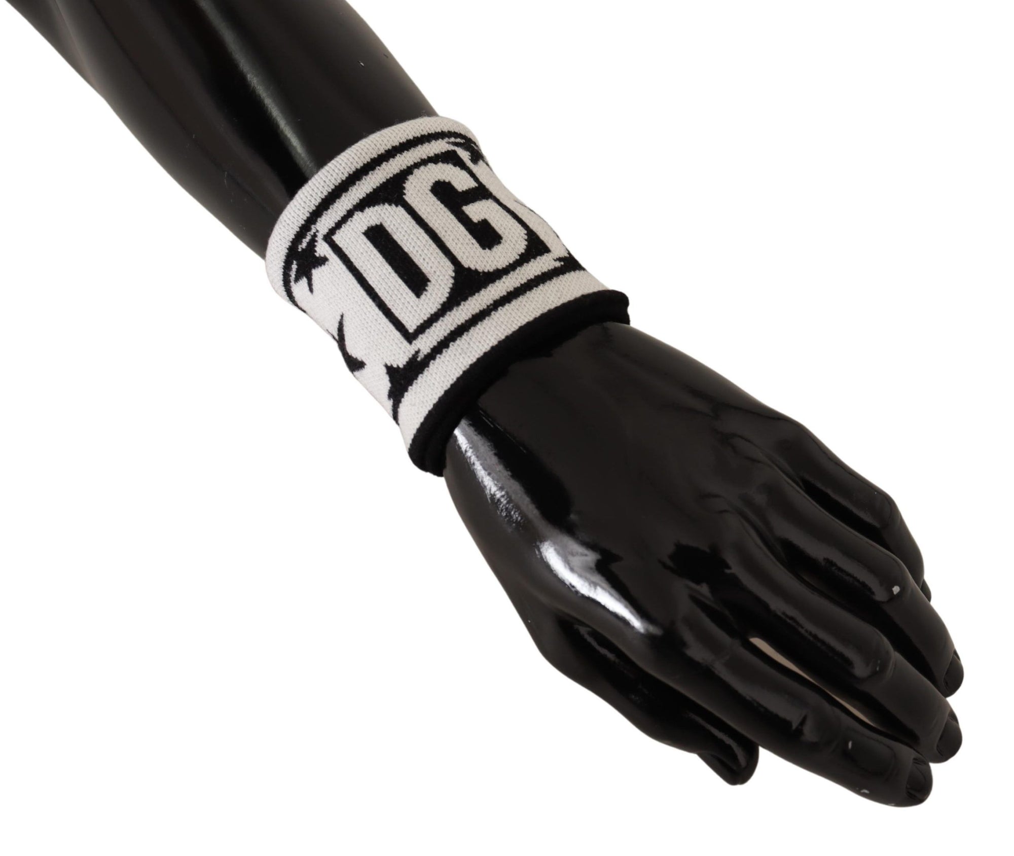 Dolce & Gabbana White Black Wool Logo #DGMILLENNIALS Wristband - Maison Luxe