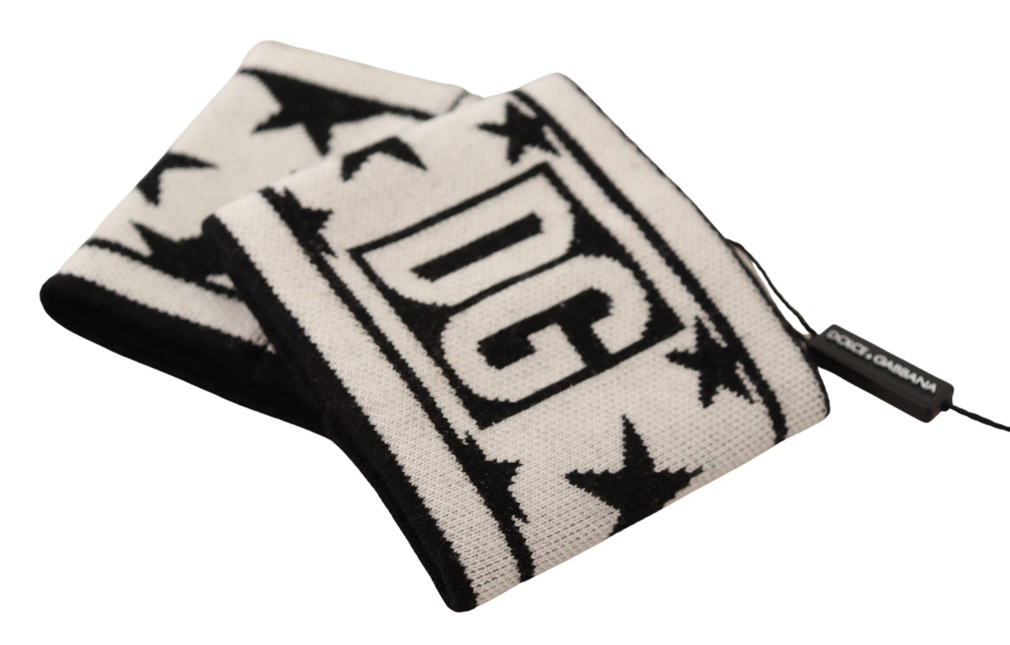 Dolce & Gabbana White Black Wool Logo #DGMILLENNIALS Wristband - Maison Luxe