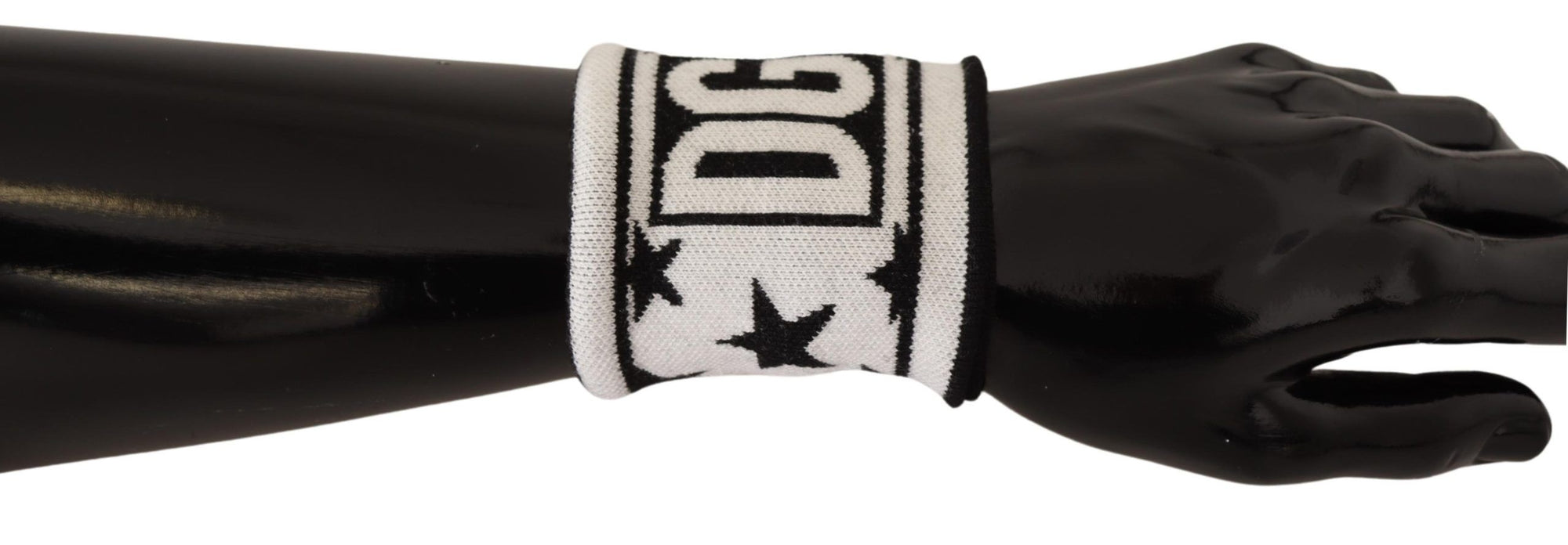 Dolce & Gabbana White Black Wool Logo #DGMILLENNIALS Wristband - Maison Luxe